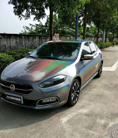 菲亚特菲翔车身改色炫彩灰案例 南森汽车改色招商加盟